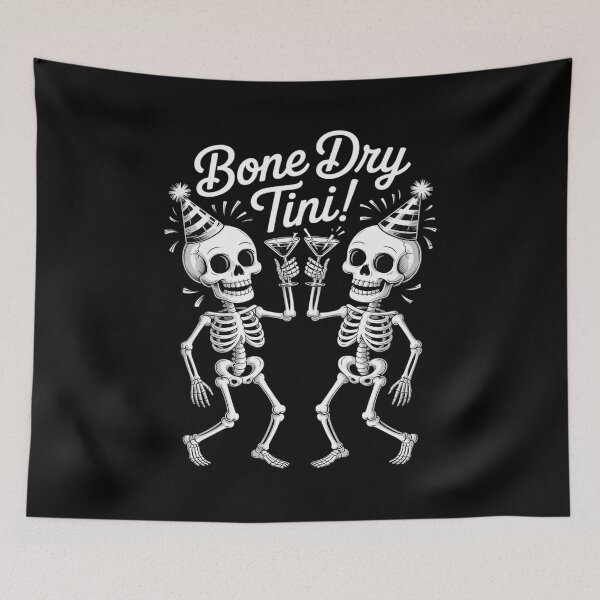 Item preview, Bone Dry Tini Skeleton Drinking Martini Cocktail Halloween designed and sold by tabdejinti.