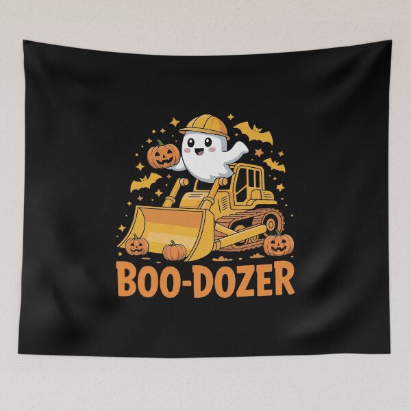 Item preview, Boo Dozer Ghost Bulldozer Halloween Construction Trucks designed and sold by ticlitule.