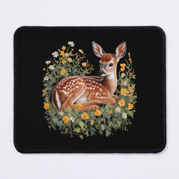 Item preview, Cottagecore Cute Fawn Floral Baby Deer Nature Lover designed and sold by brynatshop.