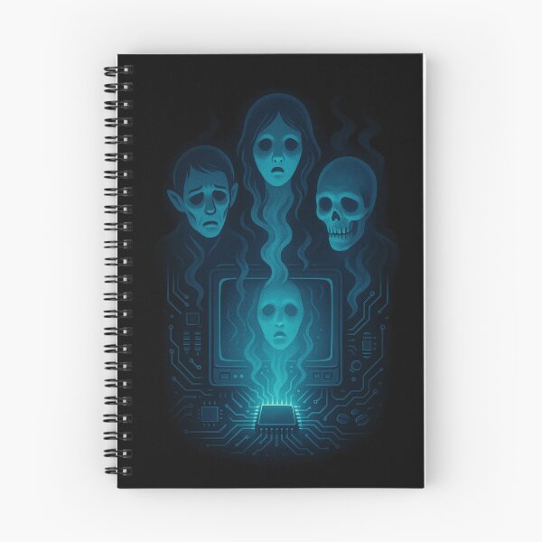 Item preview, Ghosts in the Machine – Digital Souls Emerging from Computer Illustration designed and sold by ShivaniiD.