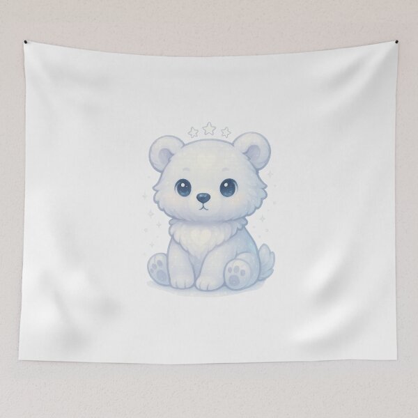 Item preview, Winter Bear Cub Talisman | Crystal Bear Familiar Sticker & Cozy Kawaii Winter Spirit Animal Art designed and sold by HerDreamCodes.