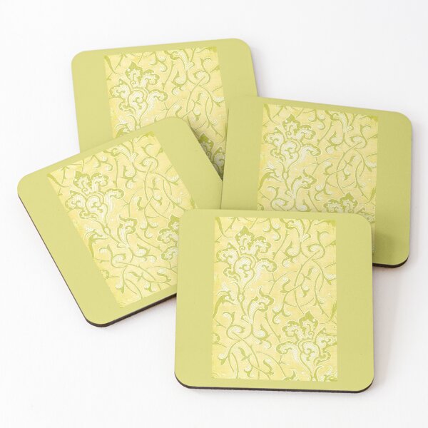 Item preview, Golden Chartreuse Elegance – Rococo Revival Damask designed and sold by WheelieGdArt.