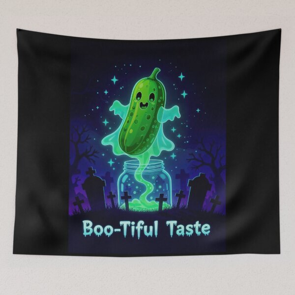 Item preview, Boo-Tiful Taste: Pickle Ghost Illustration designed and sold by moonmymuse7.