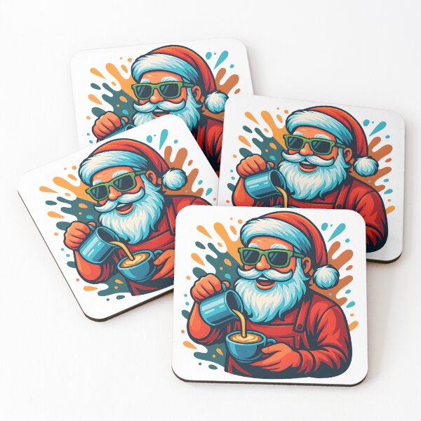 Item preview, Coffee Barista Santa – Pop Art Christmas Design for Coffee Lovers & Holiday Gifts designed and sold by CosmoPixelArts.