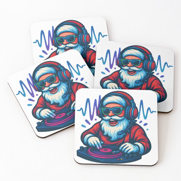 Item preview, DJ Santa Pop Art – Cool Christmas Party Design for Music Lovers & Holiday Gifts designed and sold by CosmoPixelArts.