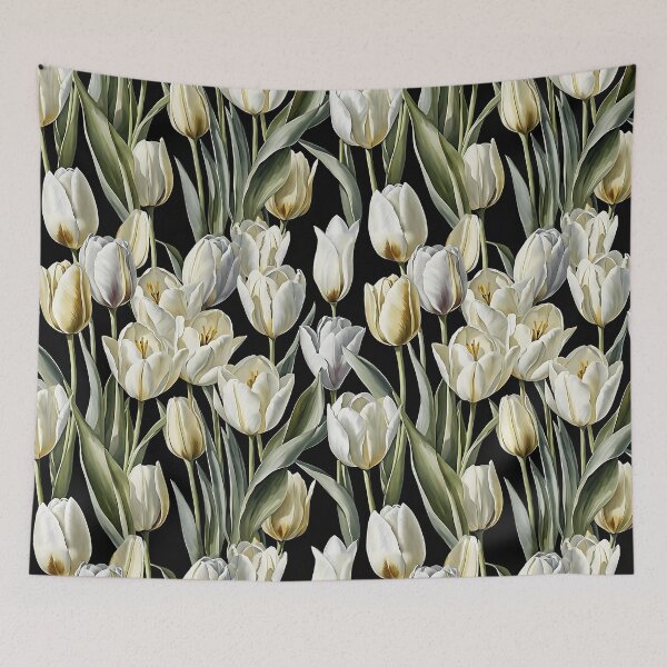Item preview, White Tulip Flowers Watercolor Painting | Flower Art | Watercolor Art | Gift for Art Lover | Gift for Flower Lover designed and sold by UnhingedBird.