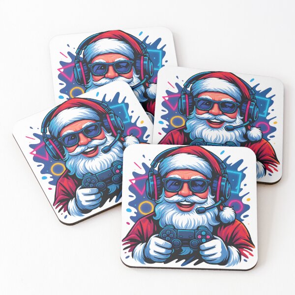 Item preview, Gamer Santa Pop Art Illustration designed and sold by CosmoPixelArts.