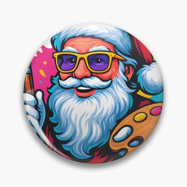 Item preview, Cool Painter Santa Pop Art Illustration designed and sold by CosmoPixelArts.
