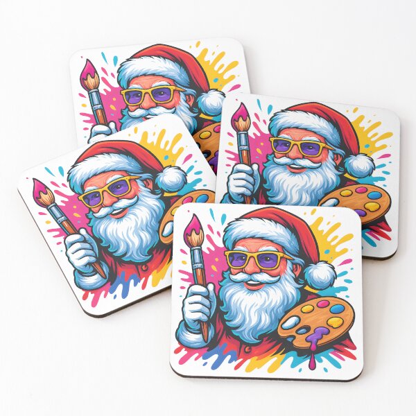 Item preview, Cool Painter Santa Pop Art Illustration designed and sold by CosmoPixelArts.