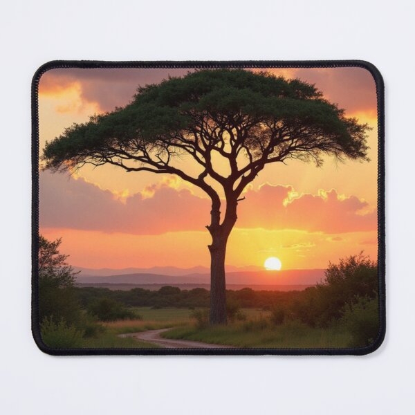 Item preview, African Sunset Serenity – Acacia Tree Landscape Art designed and sold by Pulse Of Africa.