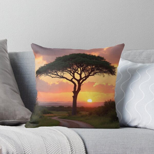 Item preview, African Sunset Serenity – Acacia Tree Landscape Art designed and sold by Pulse Of Africa.