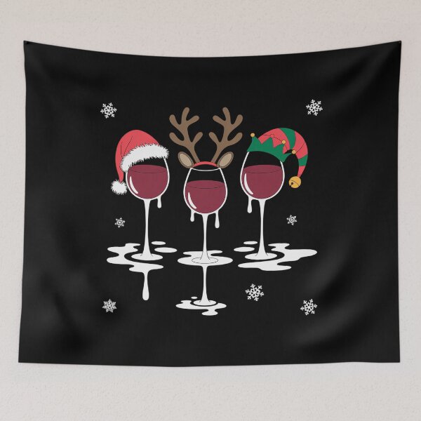 Item preview, Three Santa Reindeer Wine Glasses Christmas Drinker designed and sold by brynatshop.