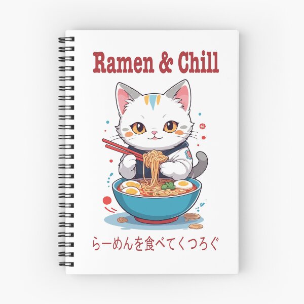 Item preview, Funny Japanese Cat Ramen Noodles & Chill designed and sold by Pixel & Petal.