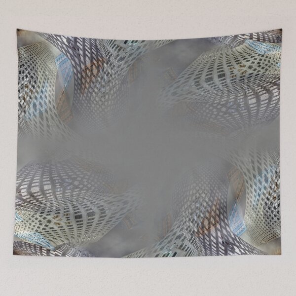 Item preview, Skyscrapers in the haze – Winding kaleidoscopic structure / Swiss Artwork Photography designed and sold by Raphael Wolf.