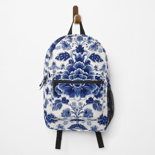 Item preview, Royal Delft Blue Floral Composition Pattern designed and sold by GrinGalore.