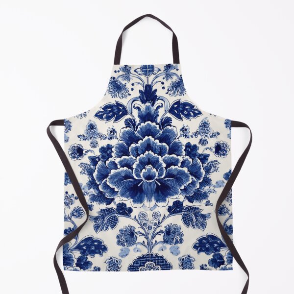 Item preview, Royal Delft Blue Floral Composition Pattern designed and sold by GrinGalore.