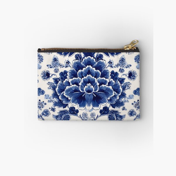 Item preview, Royal Delft Blue Floral Composition Pattern designed and sold by GrinGalore.