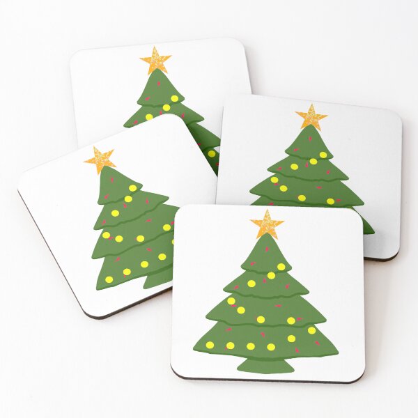 Item preview, A cartoon Christmas tree with lights and a shining star on top. designed and sold by MigWhimsy.