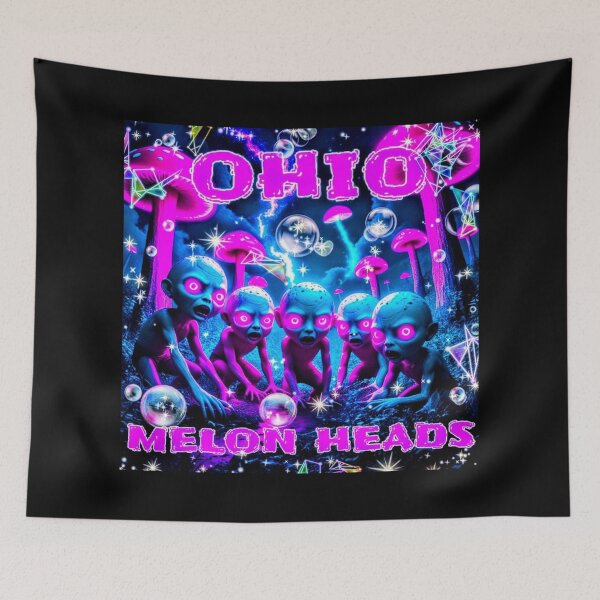 Item preview, OHIO MELON HEADS (CRYPTID CREATURES ART) WEIRD OHIO COLLECTION | WEIRDCORE STYLE | VAPORWAVE PSYCHEDELIC HORROR AESTHETIC | NEON PRINTS | DIGITAL DOWNLOAD | WEIRDCORETRIPP  designed and sold by WeirdCoreTripp.