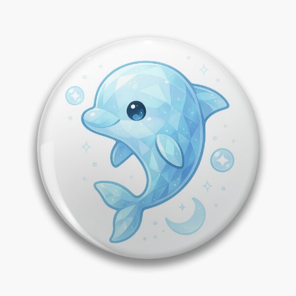 Item preview, Ice Dolphin Spirit | Crystal Dolphin Sticker & Pastel Ocean Guardian Art designed and sold by HerDreamCodes.