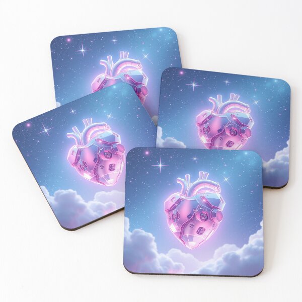 Item preview, Stellar Neon Heart in Dreamy Clouds designed and sold by أناس-أرينا.