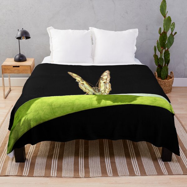 Item preview, Butterfly on a green leaf – wings in a V-shape / Swiss Artwork Photography designed and sold by Raphael Wolf.