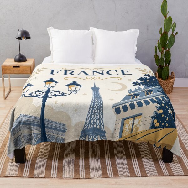 Item preview, Elegant France Travel Art – Parisian Landmarks & Café Terrace designed and sold by Witsprings.