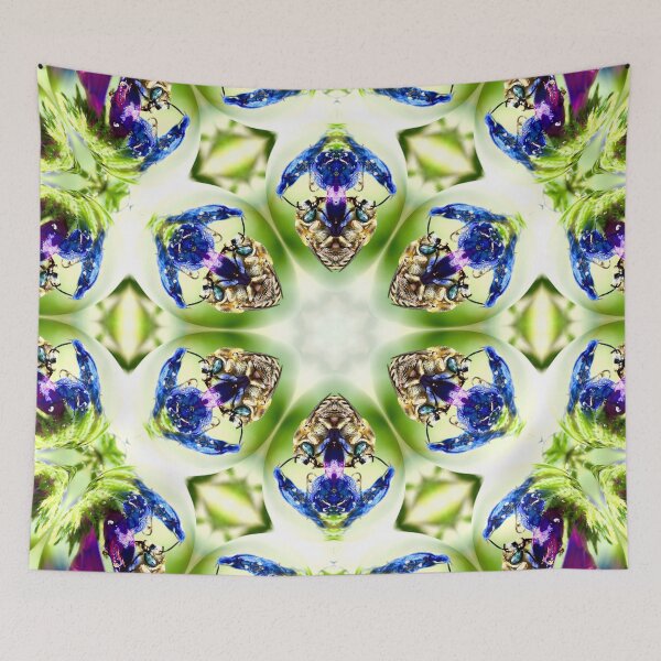 Item preview, Kaleidoscopic bee – purple flower, vibrant colors / Swiss Artwork Photography designed and sold by Raphael Wolf.