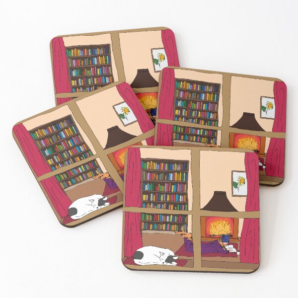 Item preview, A cozy evening by the fireplace designed and sold by VJG ILLUSTRATION.