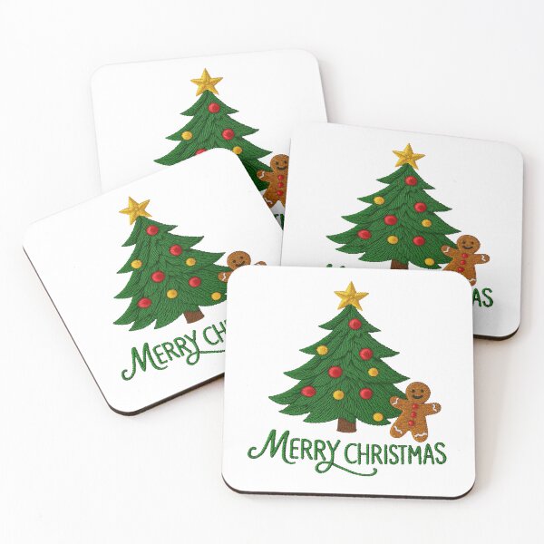 Item preview, Embroidered Christmas Tree on White Fabric – Festive Holiday Decor with Red and Yellow Ornaments designed and sold by ZyxDes.