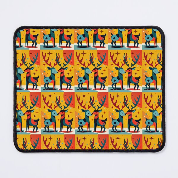 Item preview, Mid-Century Modern Kitschy Christmas Reindeer Pattern designed and sold by taiche.