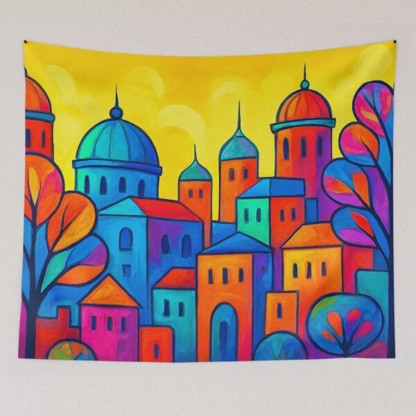Item preview, A riot of color over domed city designed and sold by Sigtrix.