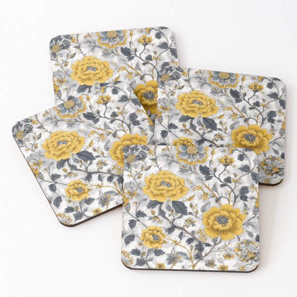Item preview, Royal Delft Yellow Floral Composition Pattern designed and sold by GrinGalore.