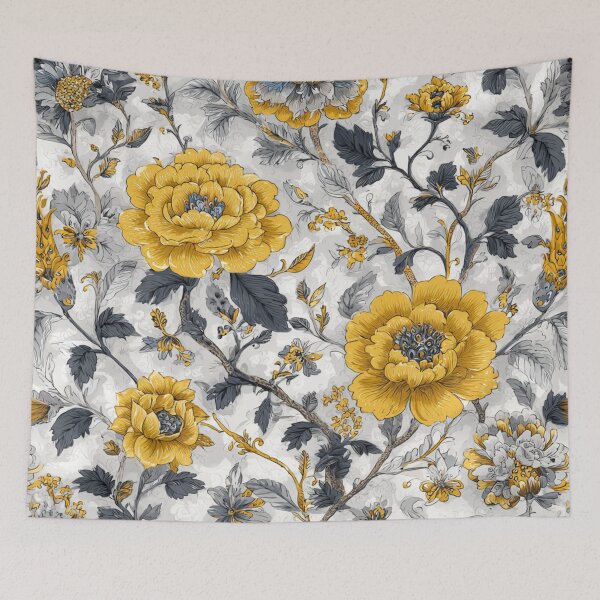 Item preview, Royal Delft Yellow Floral Composition Pattern designed and sold by GrinGalore.