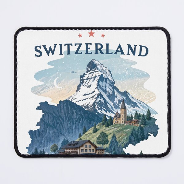 Item preview, Vintage Switzerland Travel Poster – Matterhorn & Alpine Train Art designed and sold by Witsprings.