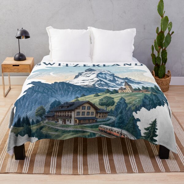 Item preview, Vintage Switzerland Travel Poster – Matterhorn & Alpine Train Art designed and sold by Witsprings.