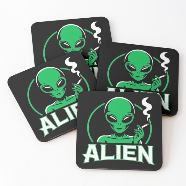 Item preview, Alien – Smoking UFO Cartoon Design designed and sold by BestDetailer.