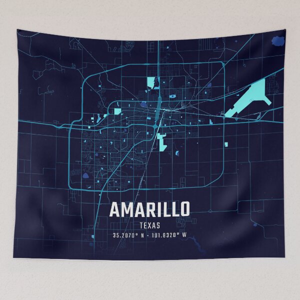 Item preview, Amarillo Midnight City Map designed and sold by HomeLivingCo.