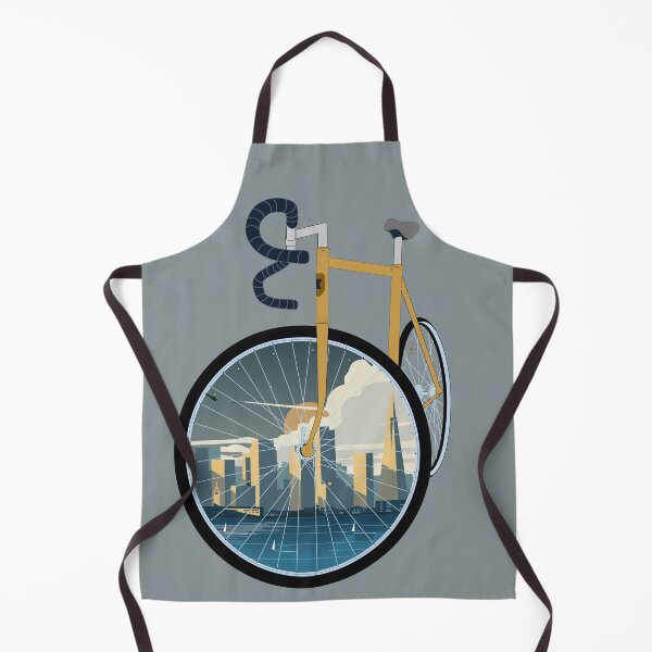 Item preview, San Francisco Cycling Art: Yellow Road Bike City View designed and sold by SKETCHYANDGRAPHIC.