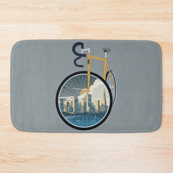 Item preview, San Francisco Cycling Art: Yellow Road Bike City View designed and sold by SKETCHYANDGRAPHIC.