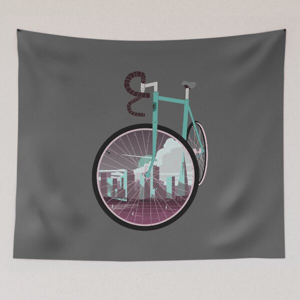 Item preview, San Francisco Cycling Art: Green Road Bike City View designed and sold by SKETCHYANDGRAPHIC.