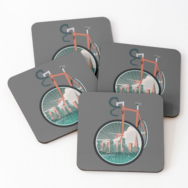 Item preview, San Francisco Cycling Art: Orange Road Bike City View designed and sold by SKETCHYANDGRAPHIC.