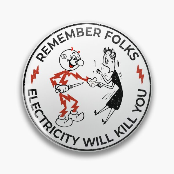 Item preview, Reddy Kilowatt, vintage electrician, remember kids electricity will kill you, sparky electric hazard warning, funny hard hat  designed and sold by CharmedVille.