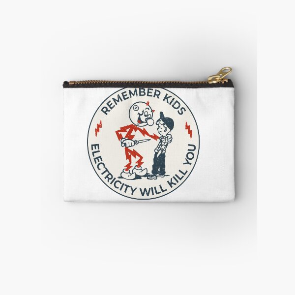 Item preview, Reddy Kilowatt vintage electrician, remember kids electricity will kill you, sparky electric hazard warning, funny hard hat  designed and sold by CharmedVille.