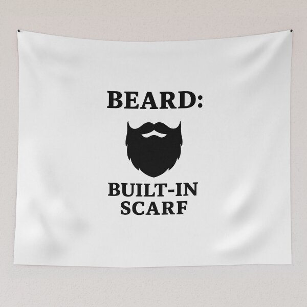Item preview, BEARD: Built-In Scarf Minimalist Beard & Mustache Graphic (Sticker, T-Shirt, Print) designed and sold by Kubala.