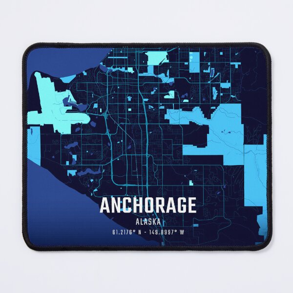 Item preview, Anchorage Midnight City Map designed and sold by HomeLivingCo.