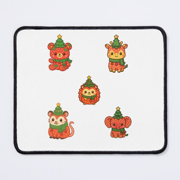 Item preview, Strawberry forest gang sticker pack in their Christmas hats designed and sold by BritishDelights.