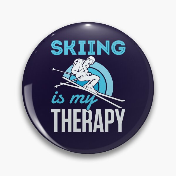 Item preview, Skiing is my Therapy Snow Skier Ski designed and sold by jaygo.