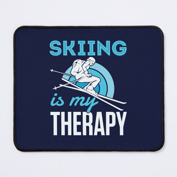 Item preview, Skiing is my Therapy Snow Skier Ski designed and sold by jaygo.