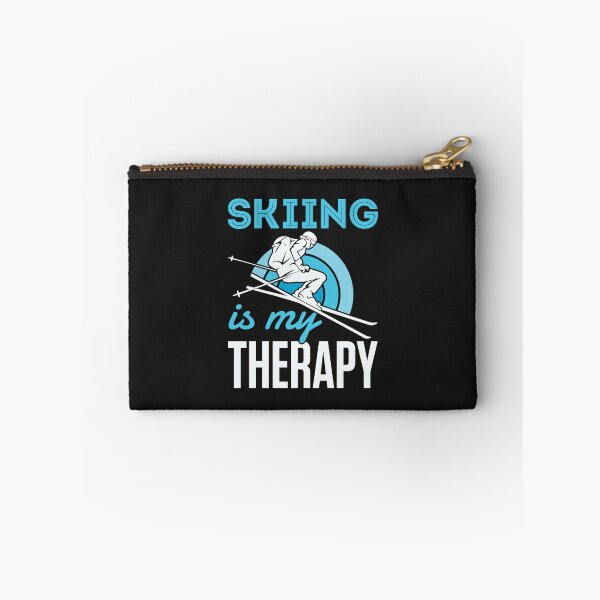 Item preview, Skiing is my Therapy Snow Skier Ski designed and sold by jaygo.